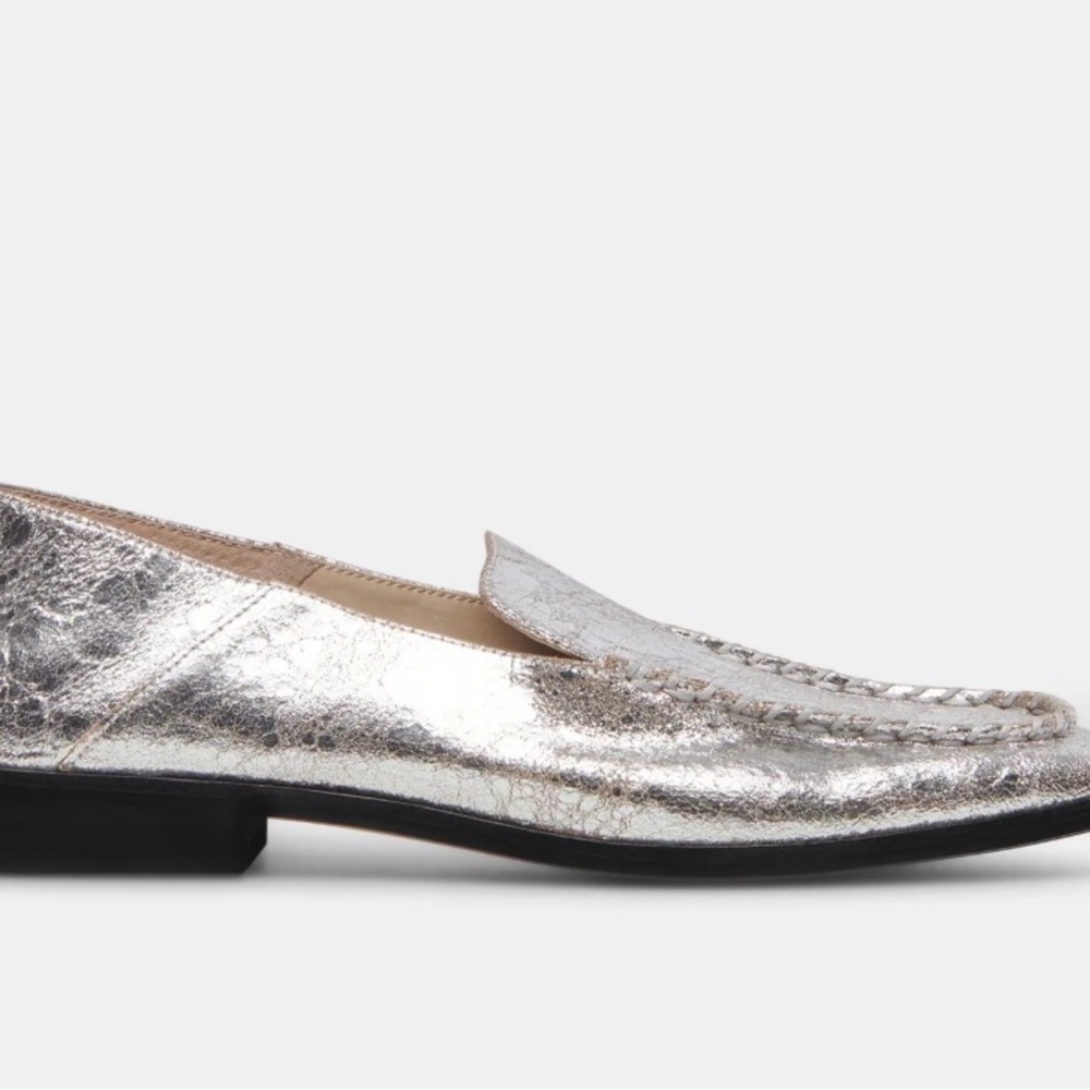 Dolce Vita Beny Metallic Silver Distressed Loafers